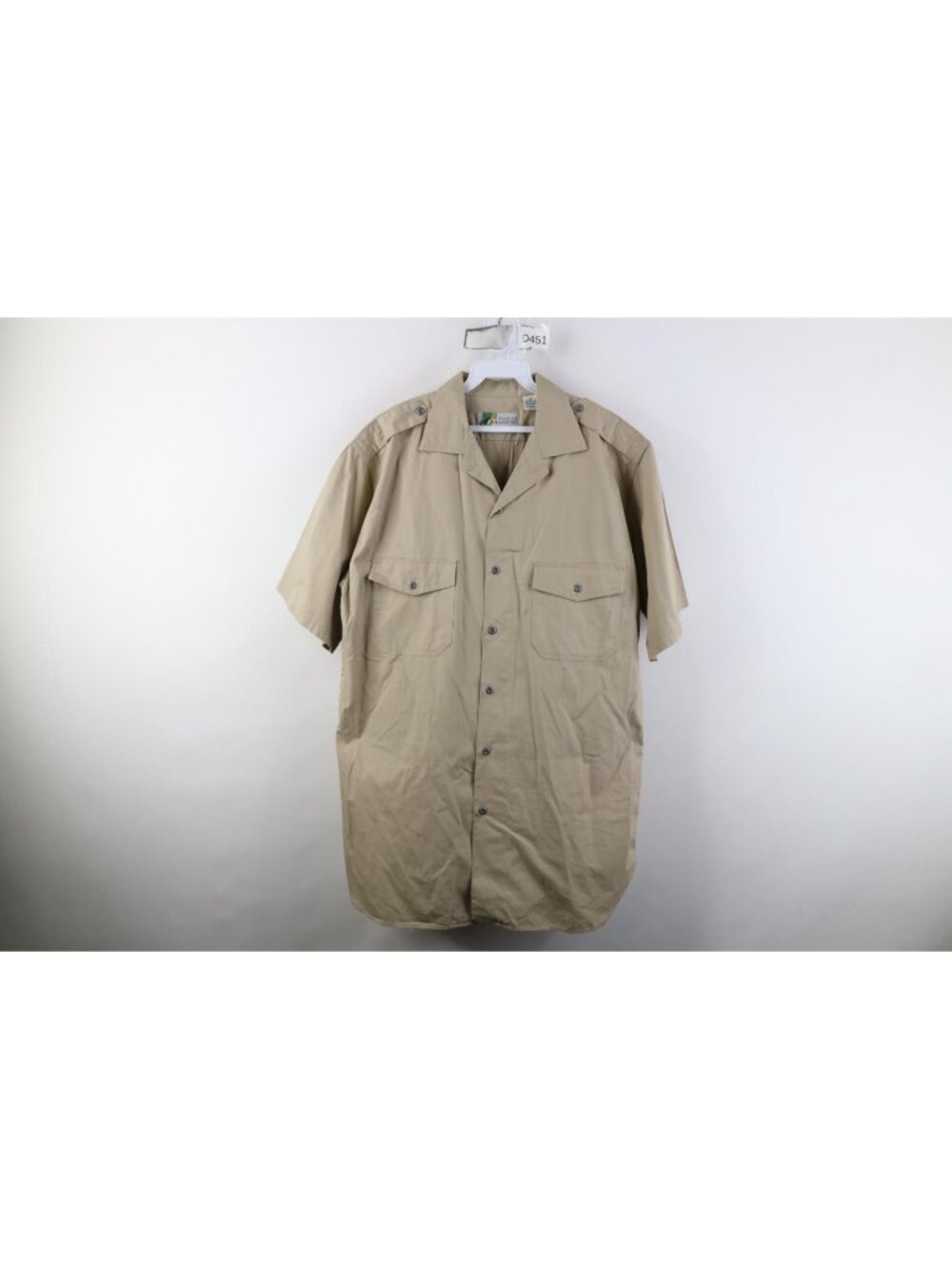 Vintage 90s Streetwear Mens Medium Safari Bush Collared Button Shirt Beige Tan